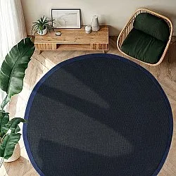 Tapis rond (sisal) - Agave (bleu foncé)