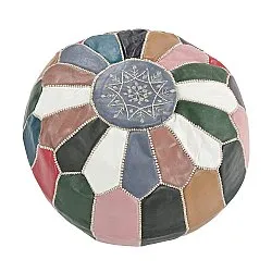 Pouf - Marocain en cuir (multi) 04