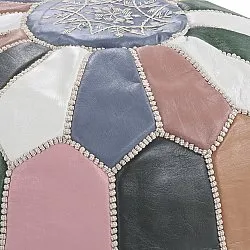Pouf - Marocain en cuir (multi) 04