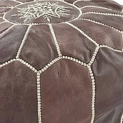 Sitzpoufs - Marokkanischer Leder-Pouf (dunkelbraun)