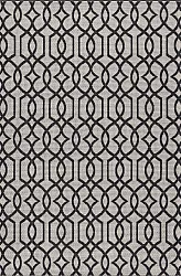 Baumwollteppich - Kebira (hellgrau/schwarz)