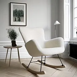 Chaise berçante - Como (blanc/teddy)