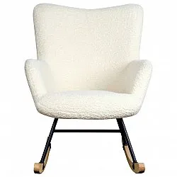 Chaise berçante - Como (blanc/teddy)