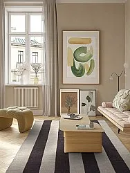 Wollteppich - Garine (schwarz/beige)