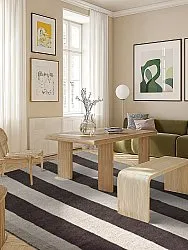 Wollteppich - Garine (schwarz/beige)