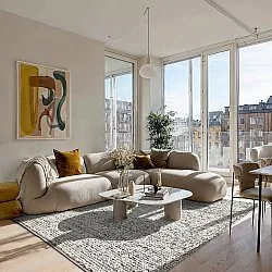 Wollteppich - Mesra (grau/weiß)