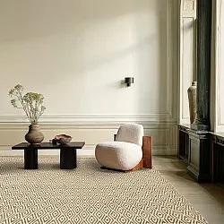 Wollteppich - Monastir (braun/weiß)