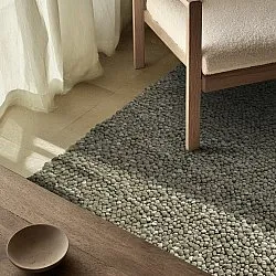 Wollteppich - Sala Irregular Wool Bubble (moosgrün/weiße melange)