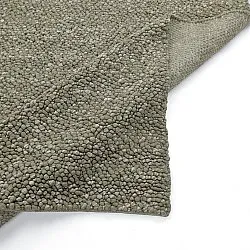 Wollteppich - Sala Irregular Wool Bubble (moosgrün/weiße melange)