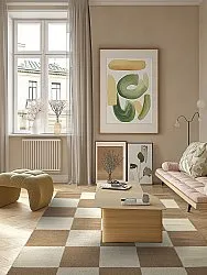 Wollteppich - Scacco (braun/beige)