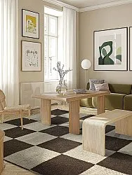 Wollteppich - Scacco (schwarz/beige)