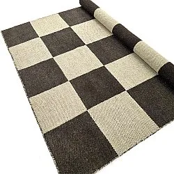 Wollteppich - Scacco (schwarz/beige)