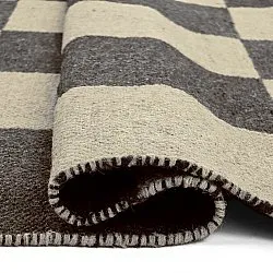 Wollteppich - Scacco (schwarz/beige)