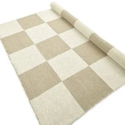 Wollteppich - Scacco (weiß/beige)