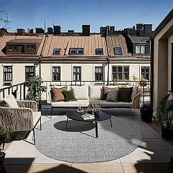 Tapis rond - Intérieur/Extérieur Arlo (gris)