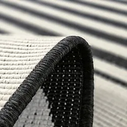 Teppich für innen und außen - Aurora (schwarz/weiß)