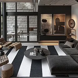 Teppich für innen und außen - Santana (schwarz)