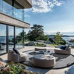 Rund Teppich - Sortelha (schwarz)