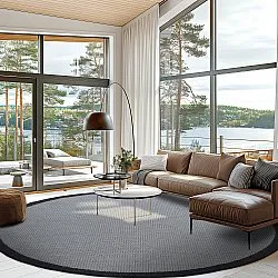 Rund Teppich - Sortelha (schwarz)