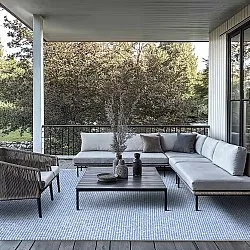 Teppich für innen und außen - Tromsø (blau)