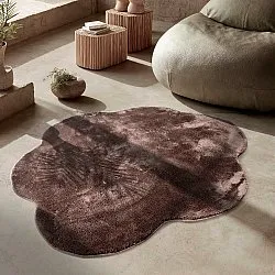 Tapis Rond Ondulé - Aranga Super Soft Fur (marron foncé)