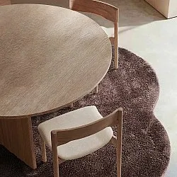 Tapis Rond Ondulé - Aranga Super Soft Fur (marron foncé)