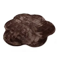 Tapis Rond Ondulé - Aranga Super Soft Fur (marron foncé)