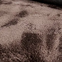 Tapis Rond Ondulé - Aranga Super Soft Fur (marron foncé)