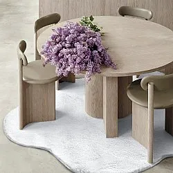 Tapis Rond Ondulé - Aranga Super Soft Fur (blanc)