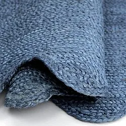 Juteteppich mit Wellenform - San Francisco (blau)