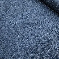 Juteteppich mit Wellenform - San Francisco (blau)
