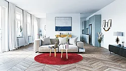 Rund Teppich - Valenza (rot)