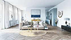 Tapis rond - Vieste (beige/doré)