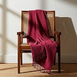 Decken - Wolldecke im Mischgewebe - Samantha (dunkelrot)
