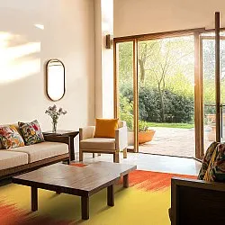 Tapis Wilton - Cara (orange/jaune)