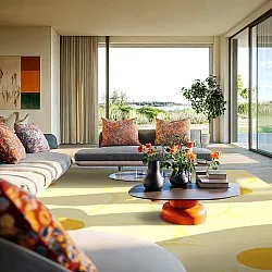 Wilton-Teppich - Honfleur (gelb/mehrfarbig)