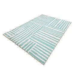 Wilton-Teppich - Joma (türkis/weiß)