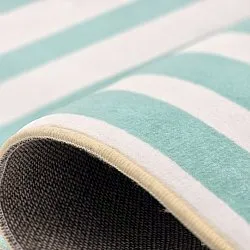 Wilton-Teppich - Joma (türkis/weiß)