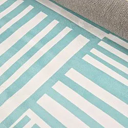 Wilton-Teppich - Joma (türkis/weiß)
