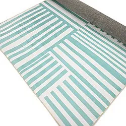 Wilton-Teppich - Joma (türkis/weiß)