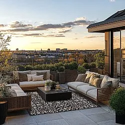 Teppich für innen und außen - Brussels Ocean (schwarz)