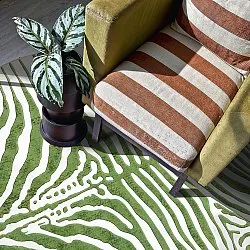 Rund Teppich - Zebra (grün)