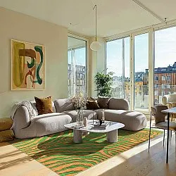 Wilton-Teppich - Zebra (grün/orange)