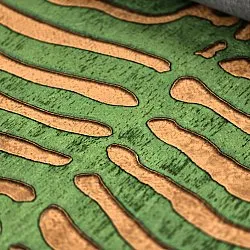 Wilton-Teppich - Zebra (grün/orange)