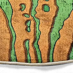 Rund Teppich - Zebra (grün/orange)