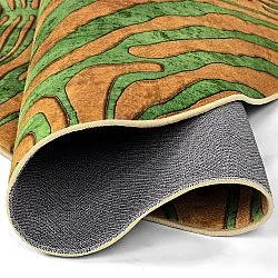 Rund Teppich - Zebra (grün/orange)