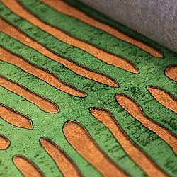 Rund Teppich - Zebra (grün/orange)