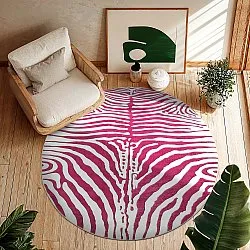 Tapis rond - Zebra (rose)