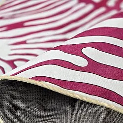 Tapis rond - Zebra (rose)