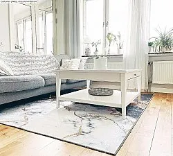 Wilton-Teppich - Padova (schwarz/weiß/gold)